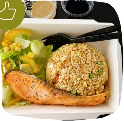 Salmon with Fried Rice